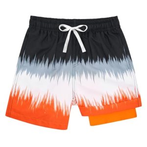 Belovecol Boys Swim Trunks with Boxer Brief Liner Kids Anti-Chafe No Mesh Bathin