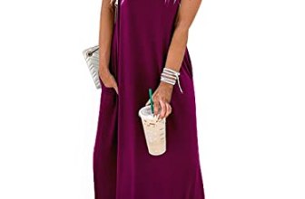ANRABESS Womens Summer Maxi Dress Short Sleeve Casual Loose Long T Shirt Dresses