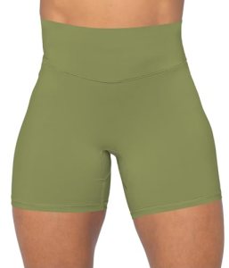 Sunzel 5″ High Waist Biker Shorts for Women No Front Seam Soft Yoga Workout Gym