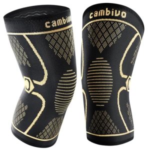 CAMBIVO 2 Pack Copper Knee Braces for Knee Pain