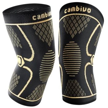 CAMBIVO 2 Pack Copper Knee Braces for Knee Pain