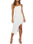 OWIN Women’s 2026 Summer Sexy Spaghetti Strap Bodycon Dresses Side Slit Midi For