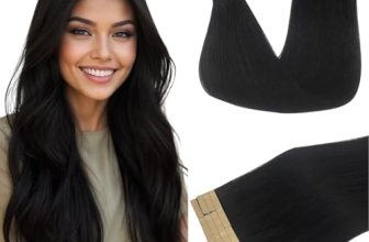 DOORES Human Hair Extensions, Jet Black 20 Inch 50g 20pcs