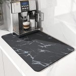 AMOAMI-Coffee Mat Hide Stain Rubber Backed Absorbent Dish Drying Mat for Kitchen