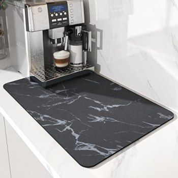 AMOAMI-Coffee Mat Hide Stain Rubber Backed Absorbent Dish Drying Mat for Kitchen
