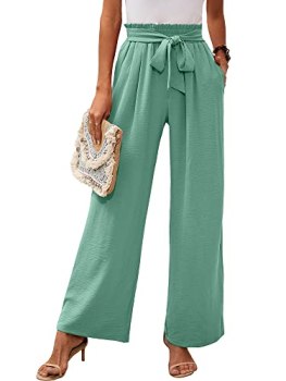 Heymoments Women’s Wide Leg Lounge Pants with Pockets Mint Green XX-Large Lightw