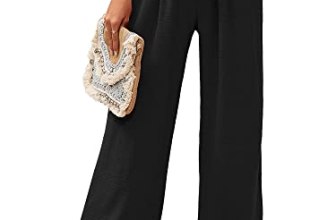 Heymoments Women’s Wide Leg Lounge Pants with Pockets Black Small Lightweight Hi