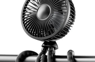 Gaiatop Baby Stroller Fan, 4000mAh Oscillating Mini Portable Fan with Light