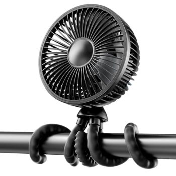 Gaiatop Baby Stroller Fan, 4000mAh Oscillating Mini Portable Fan with Light