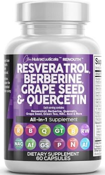 Clean Resveratrol Supplement | Berberine Grape Seed Extract Quercetin Green Tea