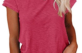 Cicy Bell Women’s Short Sleeve Shirts Crewneck Loose Casual Summer Basic Tees To