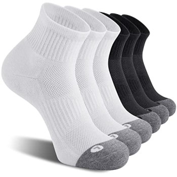 FITRELL 6 Pack Men’s Athletic Ankle Socks Cushioned Sports Running Socks