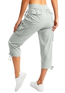 Soothfeel Women’s Cargo Capris Pants with 6 Pockets Lightweight Quick Dry Travel
