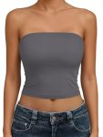 Trendy Queen Womens Tube Tops Strapless Crop Tops Basic Backless Sleeveless Goin