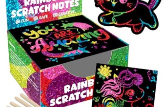 ZMLM 165 Pcs Rainbow Scratch Paper Art Notes – Crafts for Kids Ages 4-8