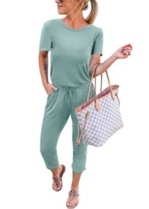 KIRUNDO Jumpsuits for Women Summer 2026 Casual Short Sleeve One Piece Outfits Dr