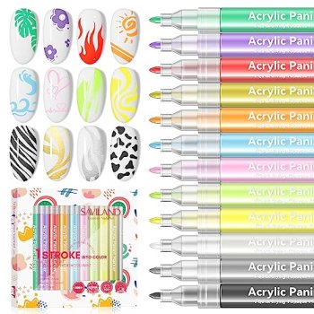 Saviland 12 Colors Nail Art Pens Set