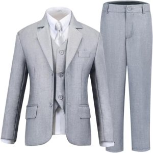 Boys Suits Kids Light Gray Suits for Boys Wedding Ring Bearer Christmas Outfits