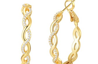 Senteria Twisted Hoop Earrings 14k Gold Plated Hoop Earrings for Women With AAAA