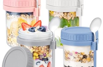 4 Pack Overnight Oats Containers with Lids and Spoons