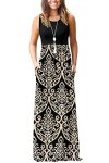 AUSELILY Women’s Summer Sleeveless Loose Maxi Dress Casual Long Dresses with Poc