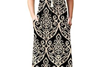 AUSELILY Women’s Summer Sleeveless Loose Maxi Dress Casual Long Dresses with Poc