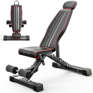 Yoleo Adjustable Weight Bench, 827LB Foldable Workout Bench with Extended Head/N