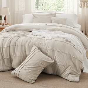 Bedsure Queen Comforter Set – 4 Pieces Pinch Pleat Bed Set