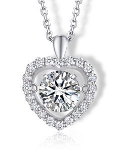 MomentWish Heart Necklace, Sparkling Gift for Her
