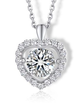 MomentWish Heart Necklace, Sparkling Gift for Her