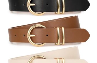 XZQTIVE 3 Pack Women Belts For Jeans Dresses Pants Ladies Leather Waist Belt wit