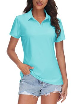 TACVASEN Womens Dry Fit Polo UPF 50+ Golf Shirt Short Sleeve Sun Protection Tops