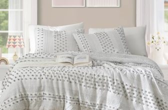 Geniospin Twin Comforter Set for Girls- 5 Pieces Pom Tufted Bed in A Bag Twin Be