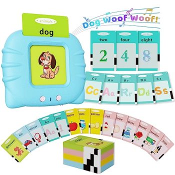 Aullsaty Toddler Toys Talking Flash Cards for 1 2 3 4 5 6 Year Old Boys and Girl