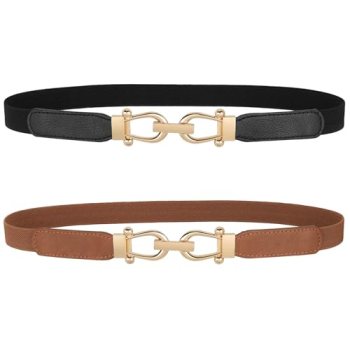 JASGOOD Women Skinny Elastic Belt for Dresses