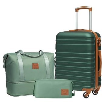 Coolife Suitcase Set 3 Piece Luggage Set Carry On Hardside Luggage with TSA Lock