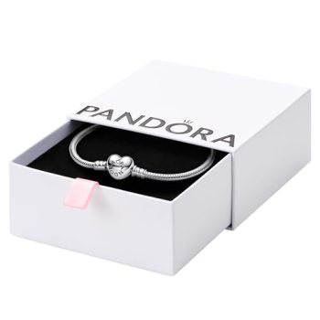 PANDORA Moments Heart Clasp Snake Chain Bracelet