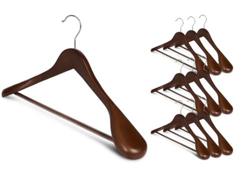 StorageWorks Wooden Hangers 10 Pack
