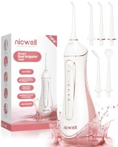 Water Dental Flosser Cordless for Teeth – Nicwell 4 Modes Dental Oral Irrigator