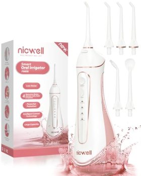 Water Dental Flosser Cordless for Teeth – Nicwell 4 Modes Dental Oral Irrigator