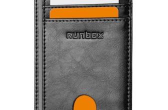 RUNBOX Slim Minimalist Front Pocket RFID Blocking Leather Wallets for Men and Wo
