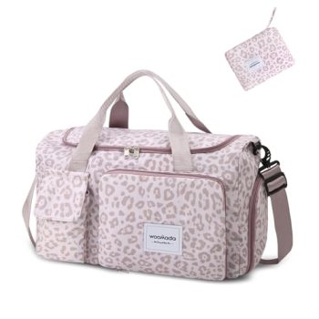 WOOMADA Foldable Travel Duffel Bag with Shoes Compartment