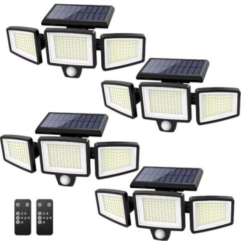 Tuffenough Solar Outdoor Lights 2500LM 210 LED Security Lights with Remote Contr