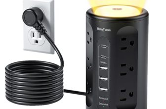 AnnTane Power Strip Tower with Night Light