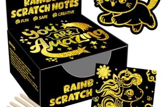 ZMLM 165 Pcs Rainbow Scratch Paper Art Notes – Crafts for Kids Ages 4-8