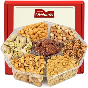 Nuts Gift Basket – 7 Sectional Platter With a Variety of Freshly Roasted Nuts