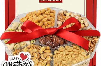 Mothers Day Nuts Gift Basket – 7 Sectional Platter With a Variety of Freshly Roa