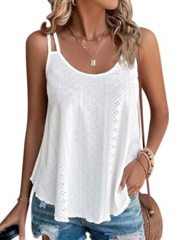 ATHMILE Tank Tops for Women 2026 Fashion Spring Shirt BohoTops Scoop Neck Sexy L