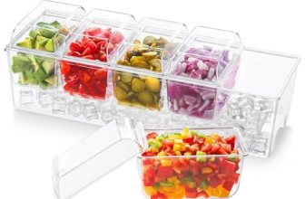 Lifewit Ice Chilled Condiment Caddy with 5×20 oz Containers