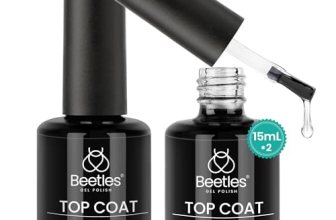 beetles Gel Polish 2Pcs 15ml No Wipe Top Coat Gel Nail Polish High Gloss Shiny L